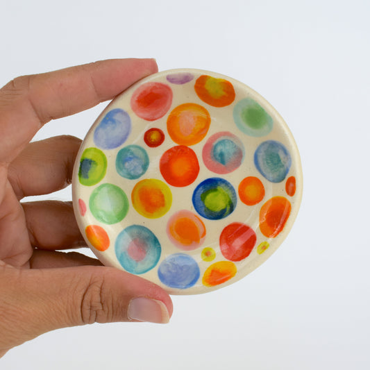 Multicoloured Spot Trinket Dish
