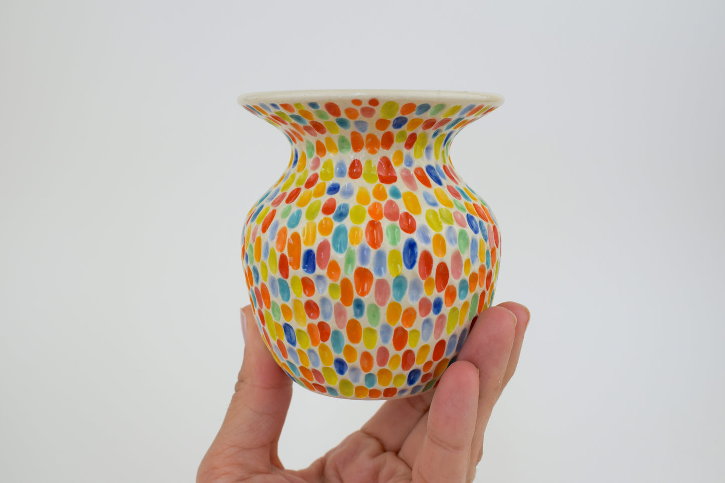 Multicoloured Carved Mini Vase