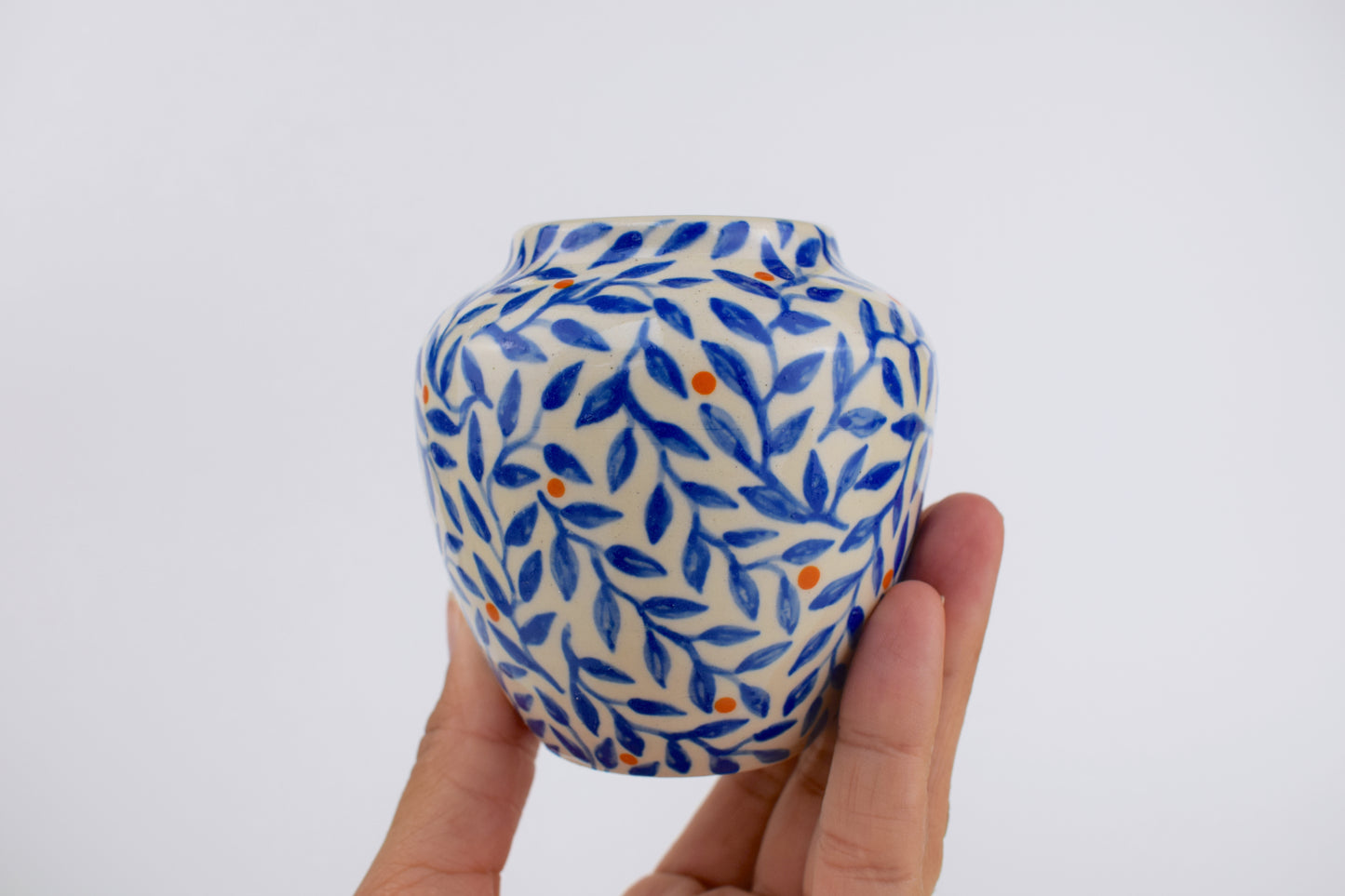 Blue Leaf Mini Vase