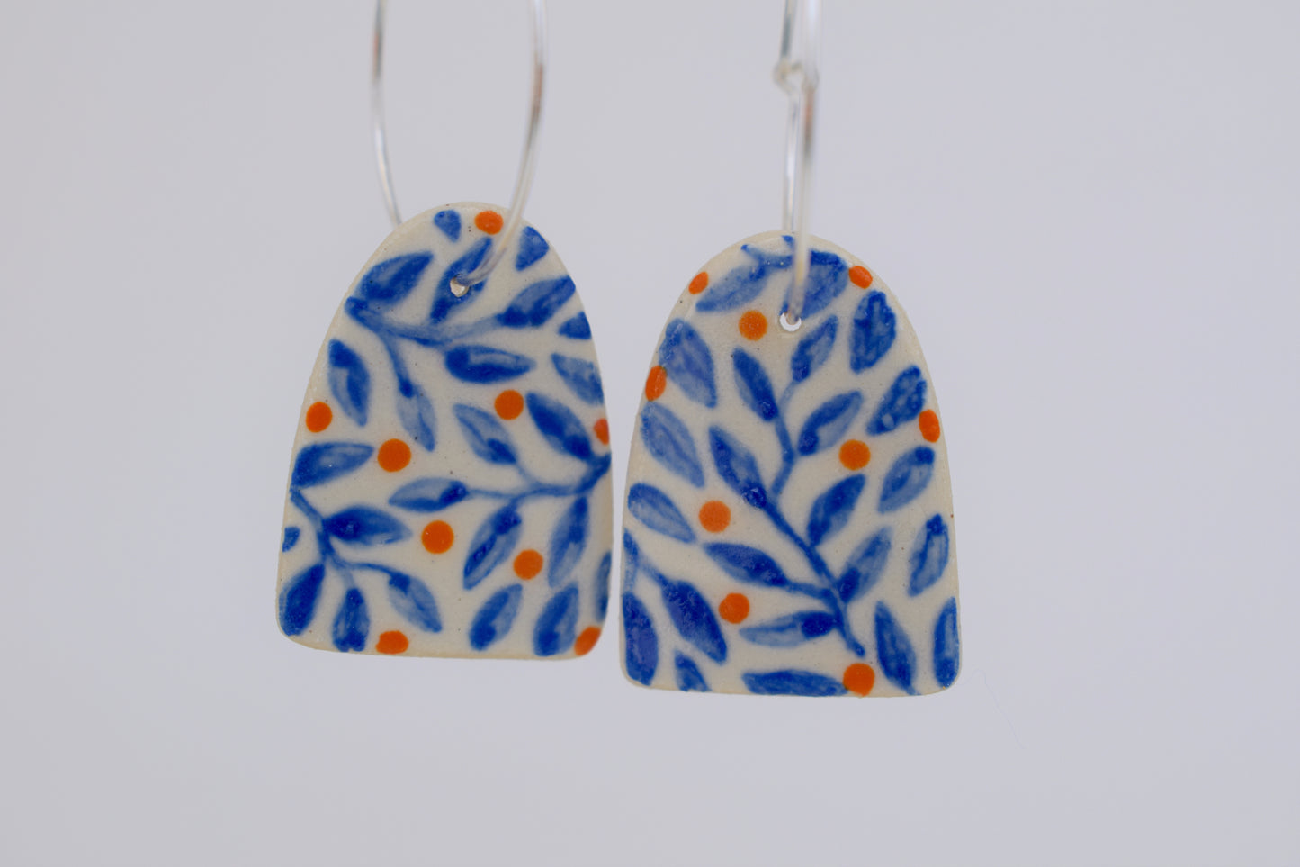 Blue Leaf Earrings