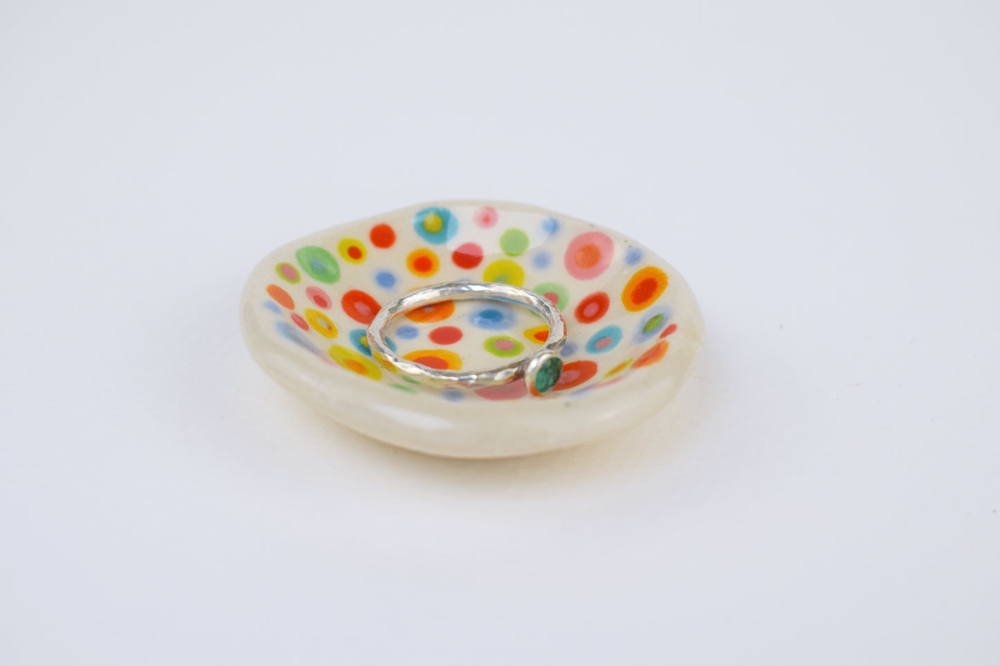 Multicoloured Dot Mini Trinket Dish