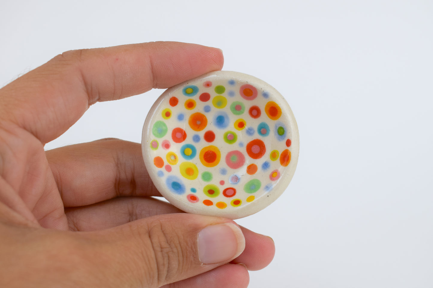 Multicoloured Dot Mini Trinket Dish