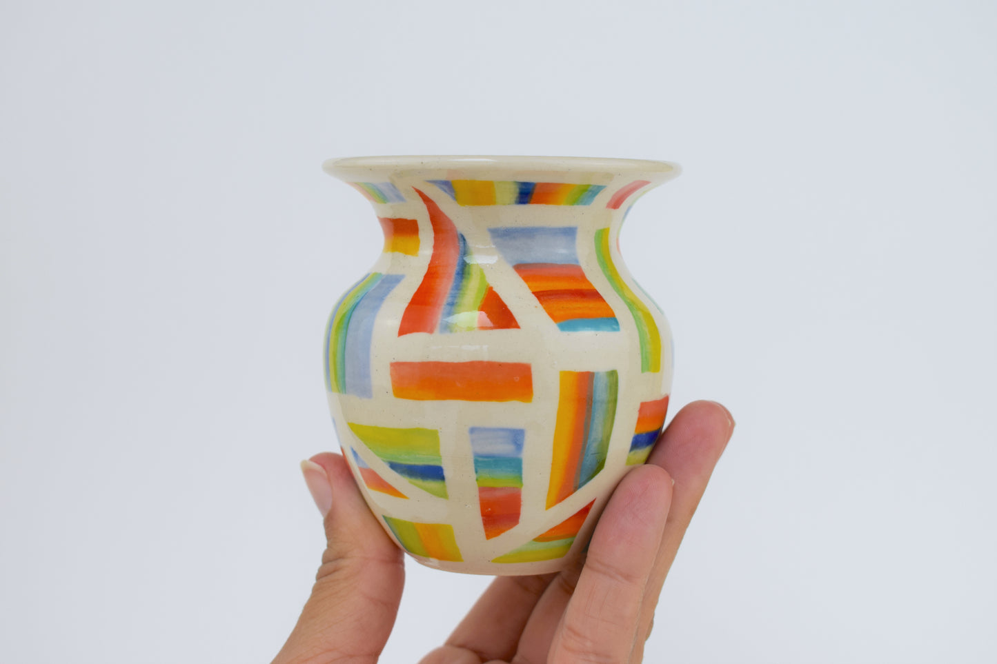 Rainbow Geometric Mini Vase