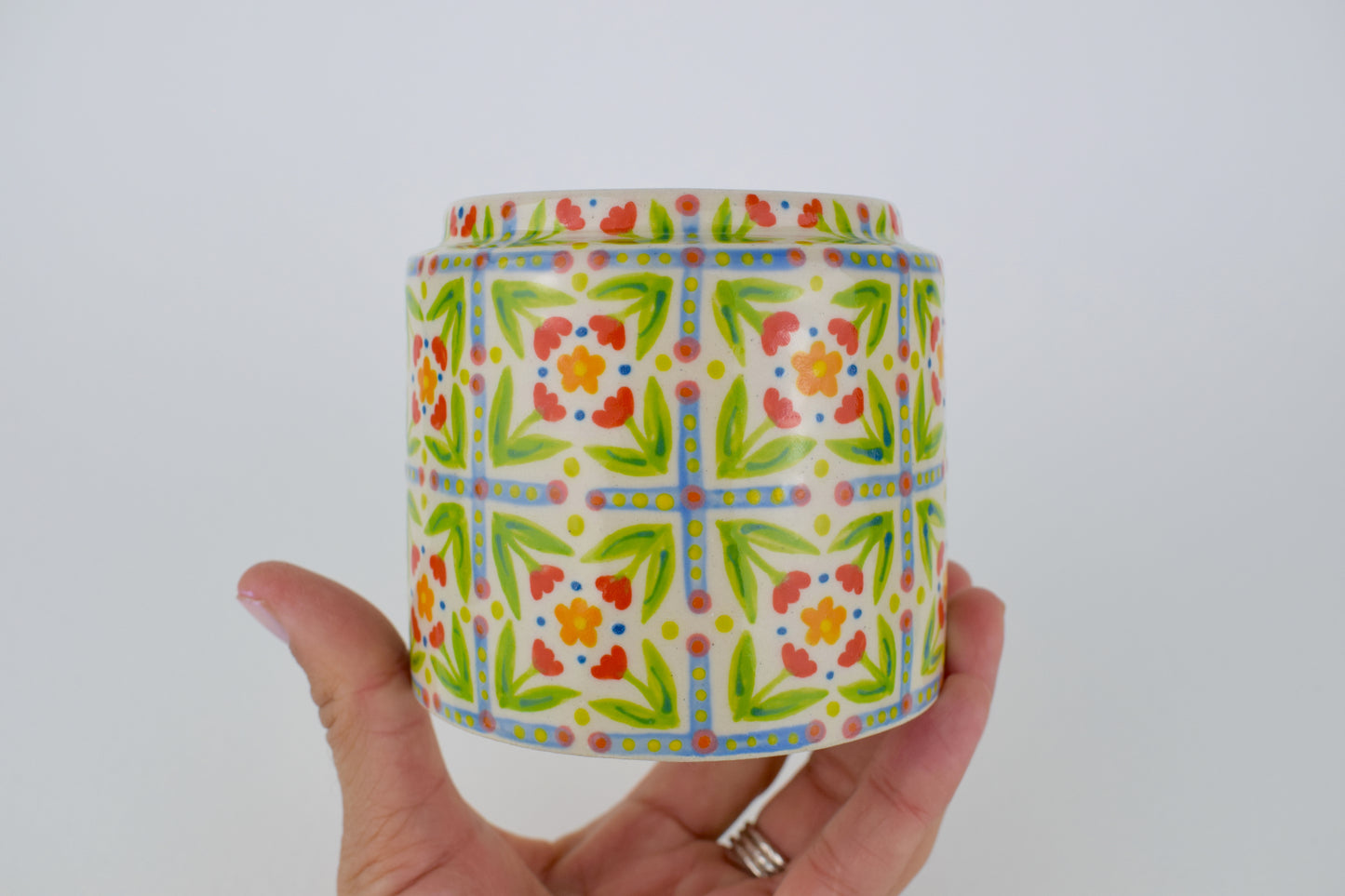 Tile floral Vase