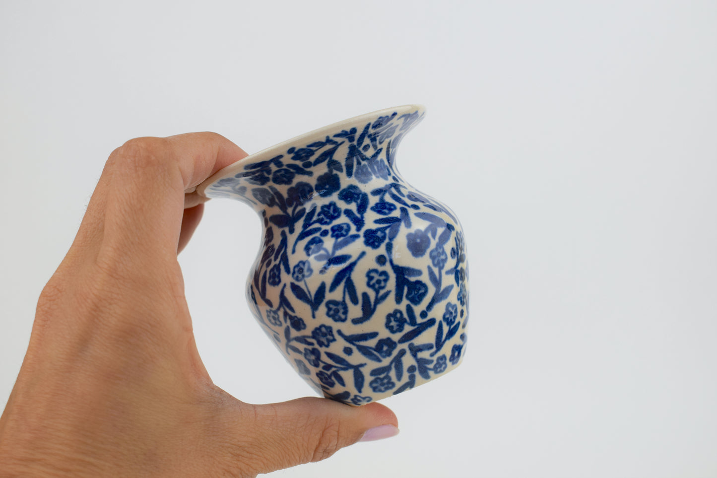 Indigo Flower Field Mini Vase