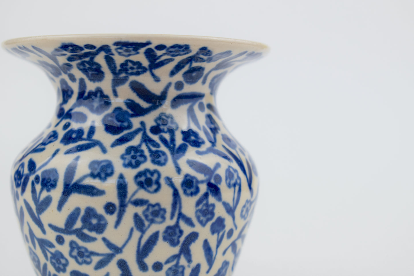 Indigo Flower Field Mini Vase