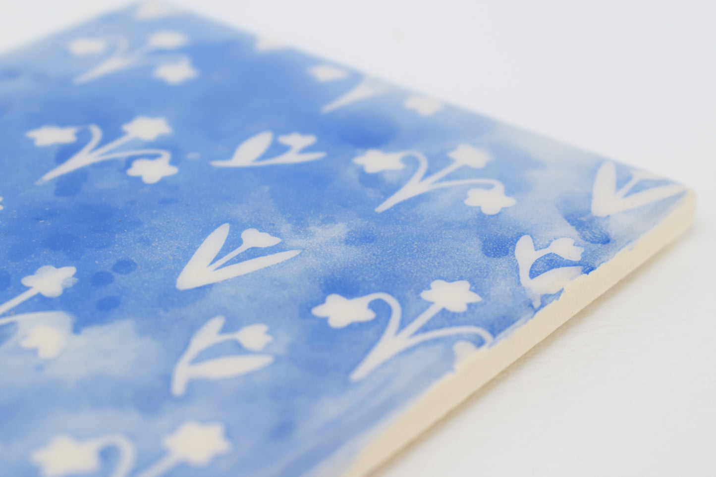 Blue Floral Silhouette Coaster