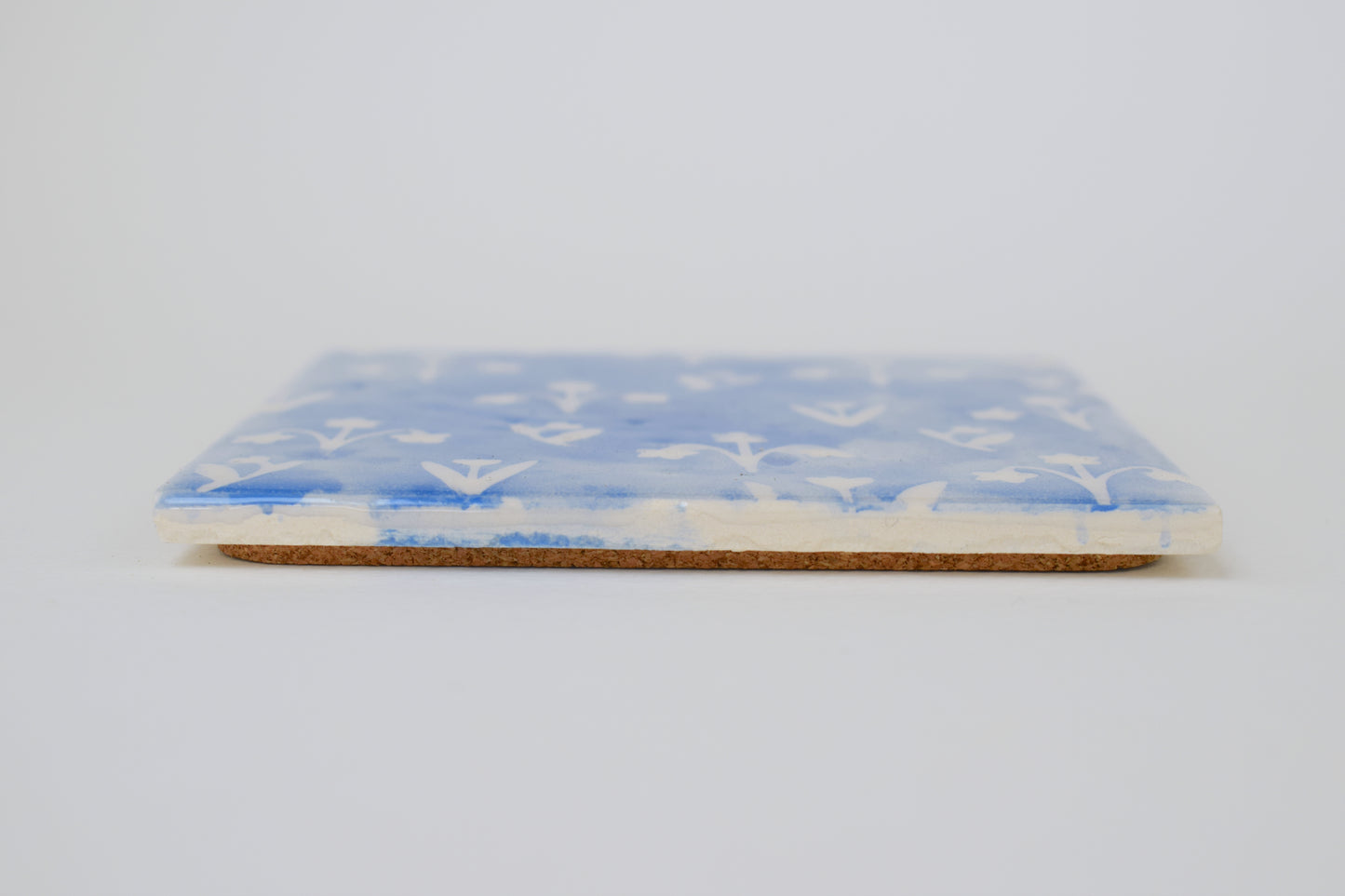 Blue Floral Silhouette Coaster