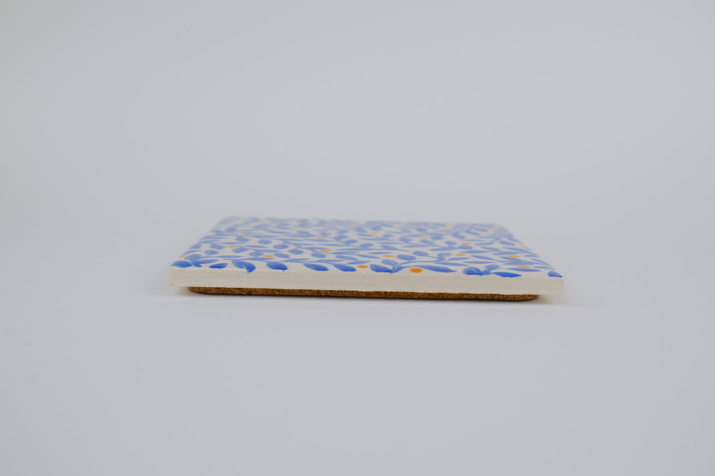 Blue Leaf Silhouette Coaster