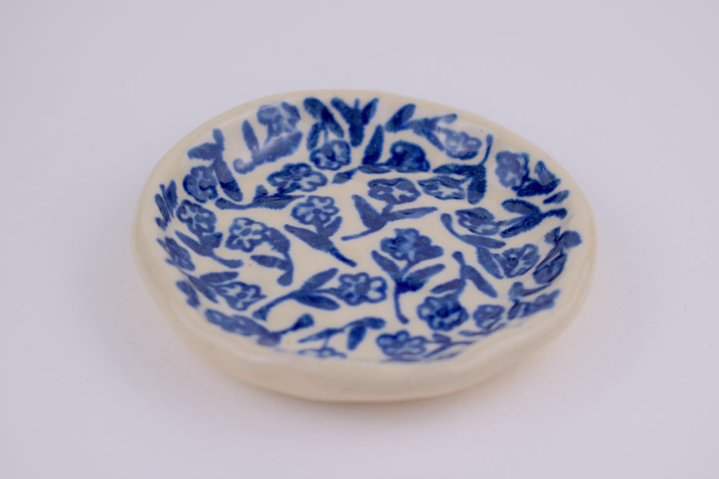 Blue Flower Field Trinket Dish