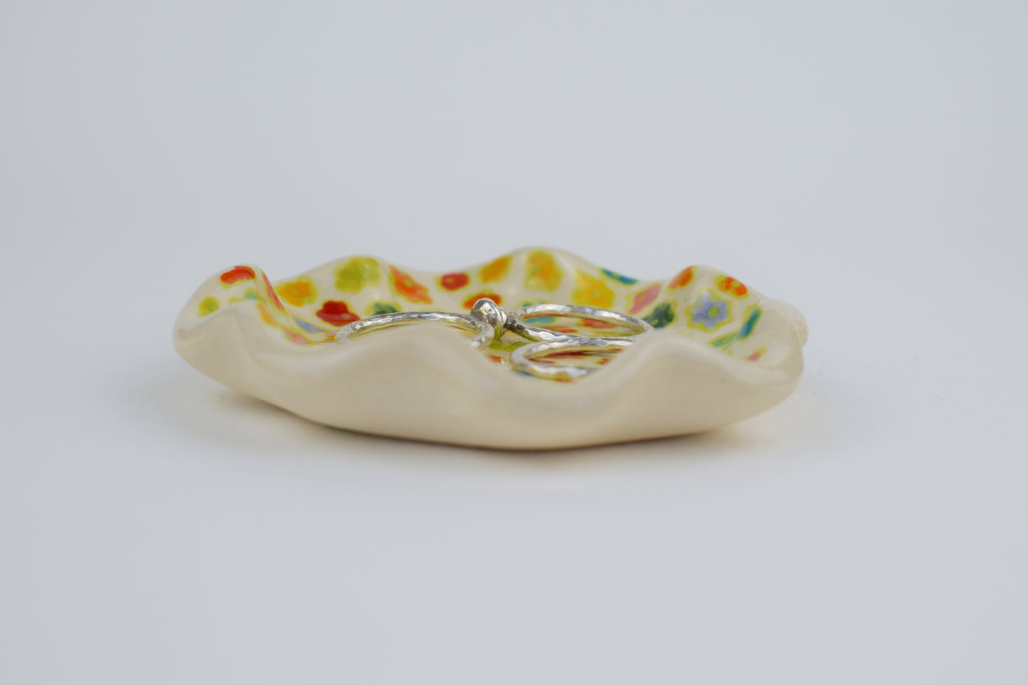 Green Floral Trinket Dish