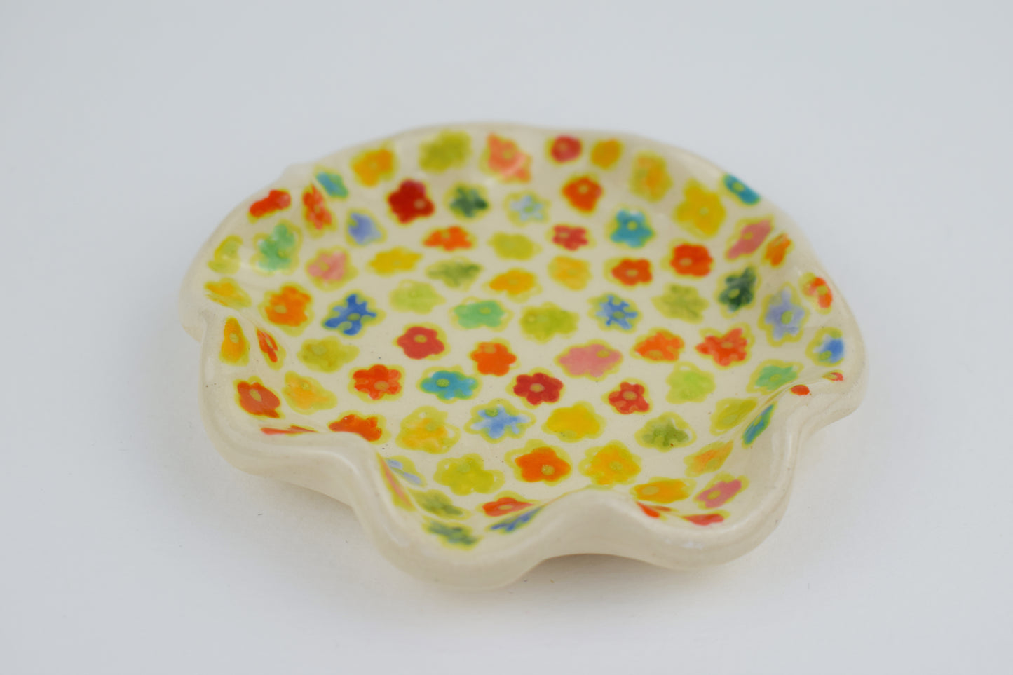 Green Floral Trinket Dish