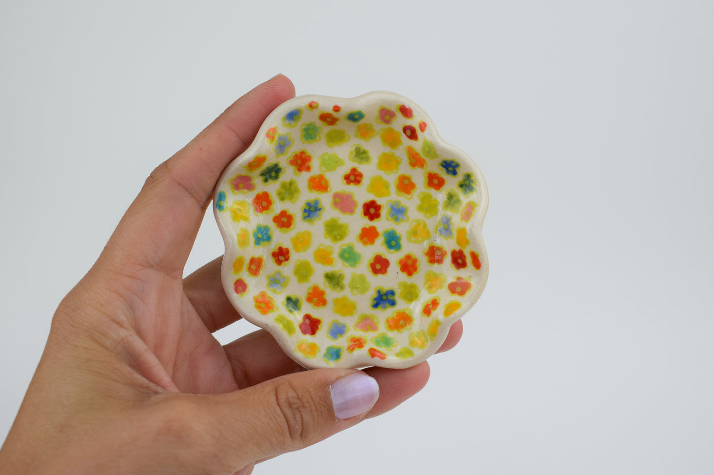 Green Floral Trinket Dish