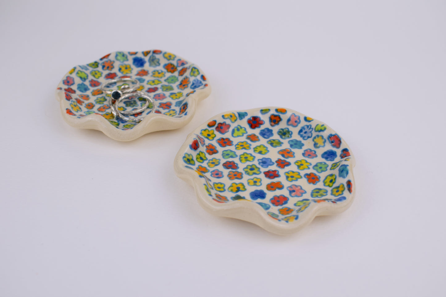 Blue Floral Trinket Dish