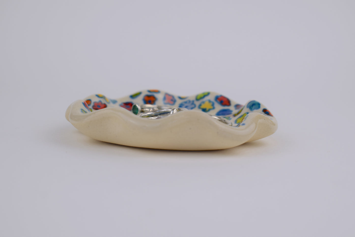 Blue Floral Trinket Dish