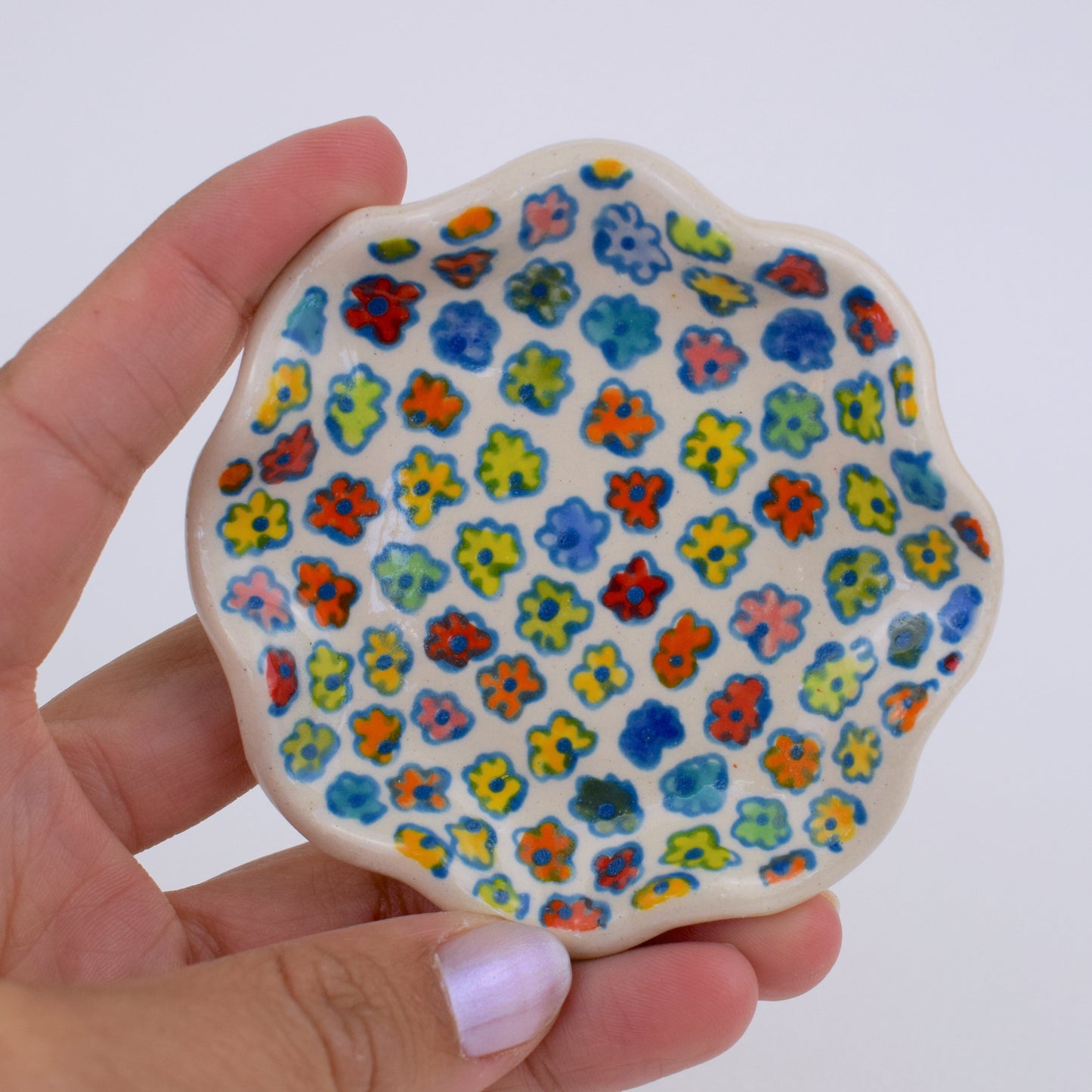 Blue Floral Trinket Dish
