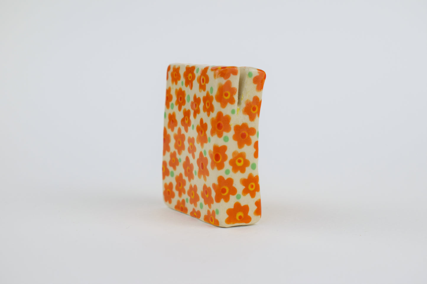 Orange Floral Photo Holder *Seconds*