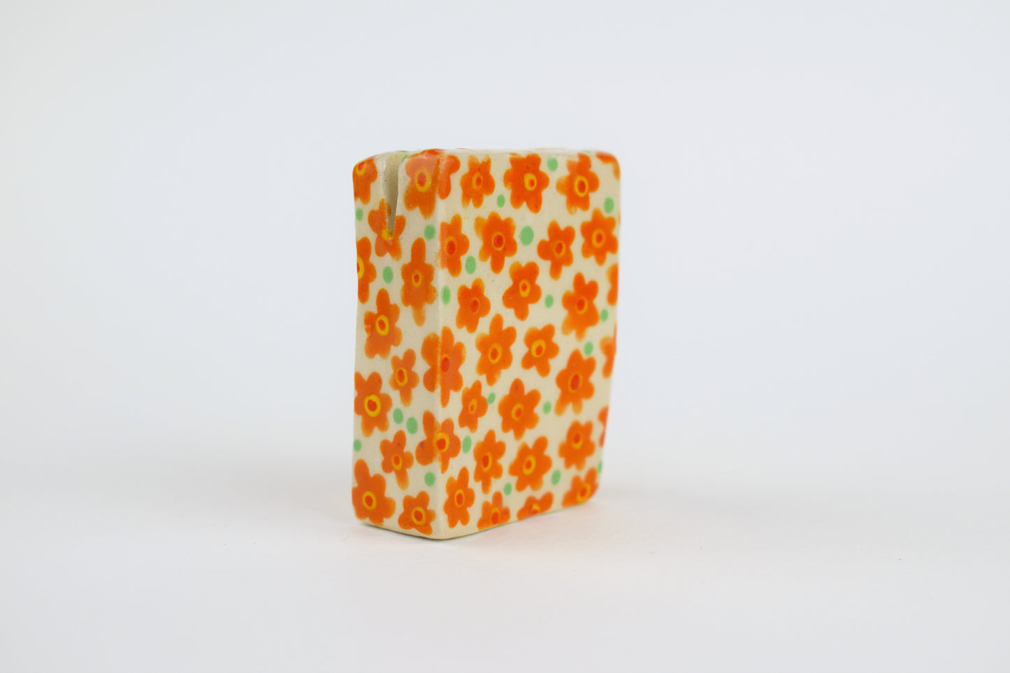 Orange Floral Photo Holder *Seconds*