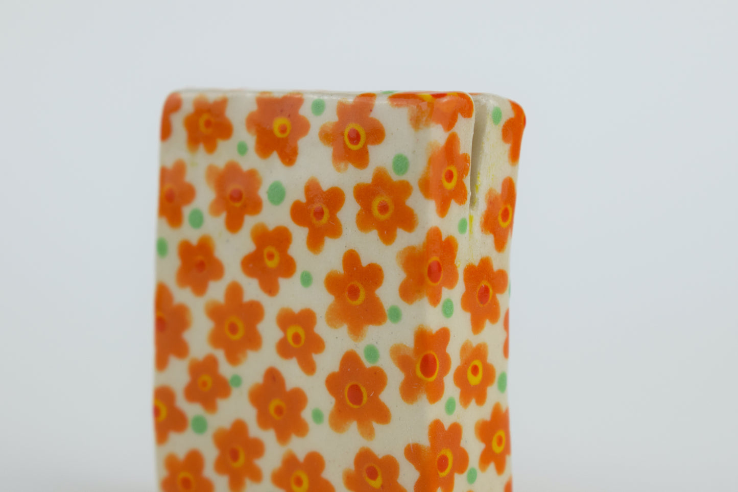 Orange Floral Photo Holder *Seconds*