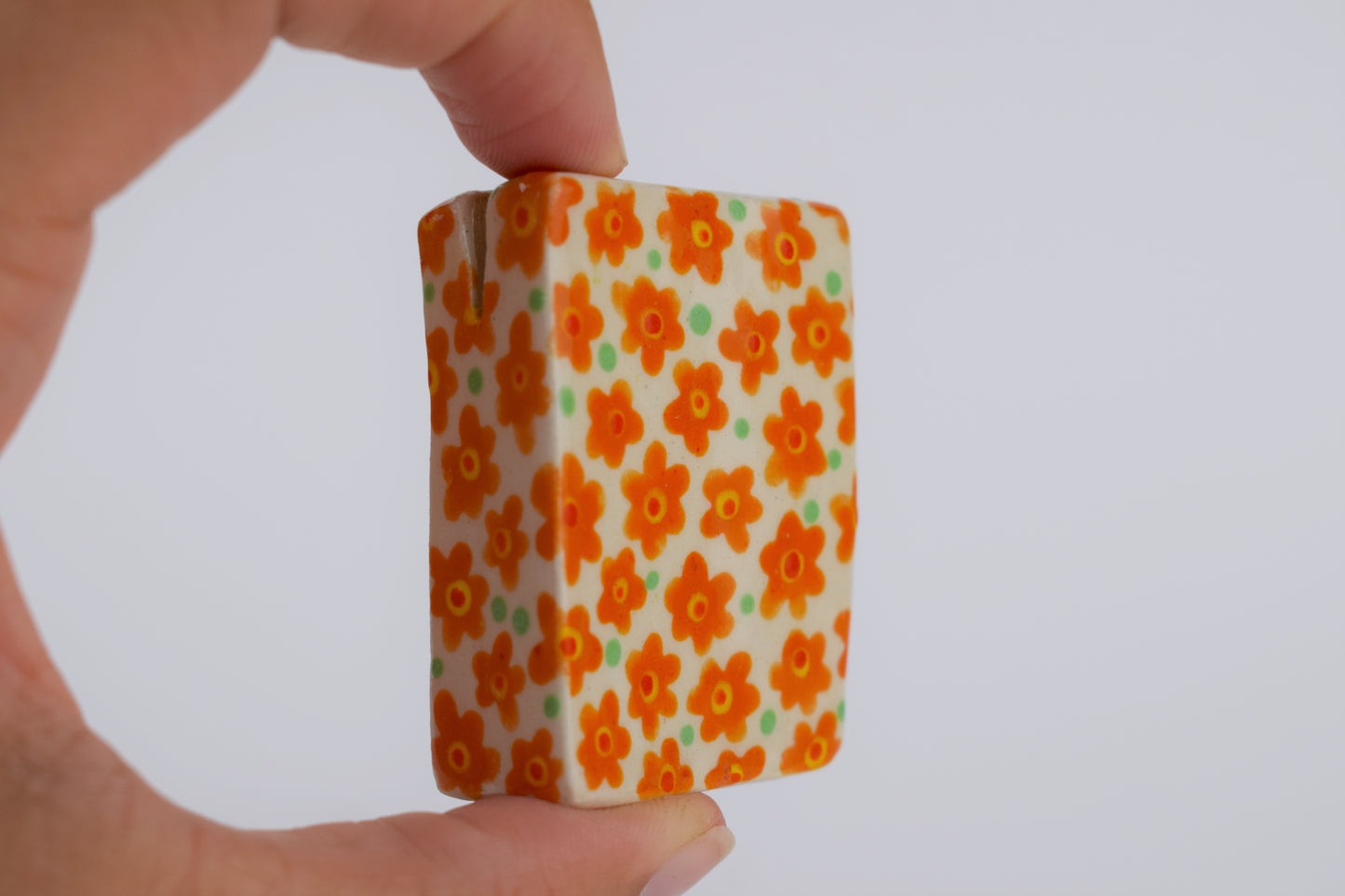 Orange Floral Photo Holder *Seconds*