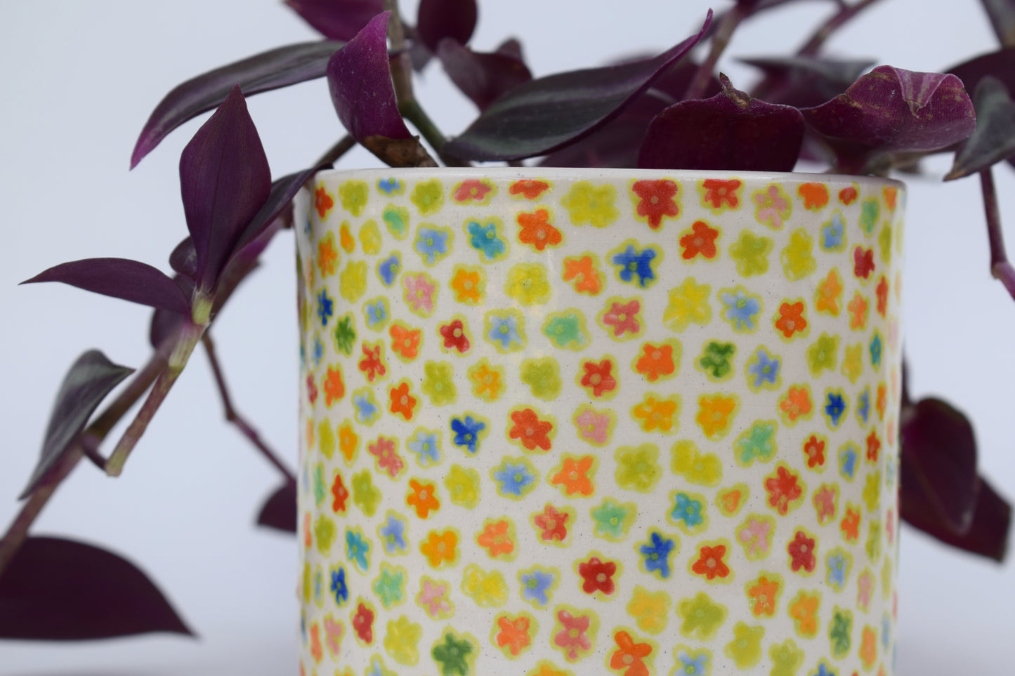 Green Floral Planter