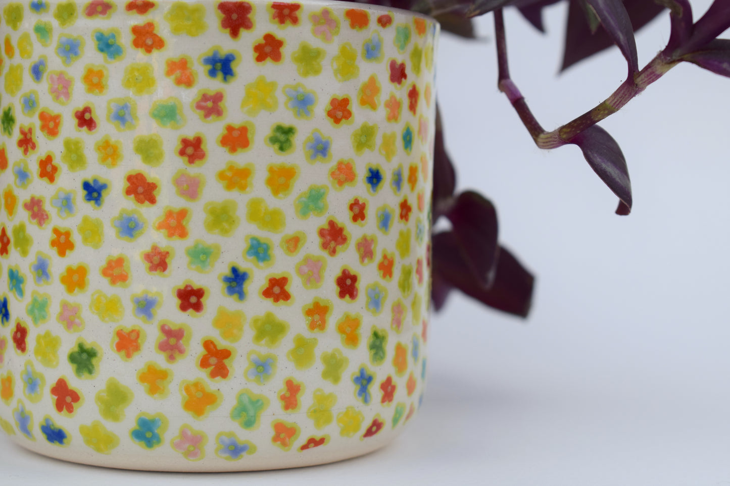 Green Floral Planter