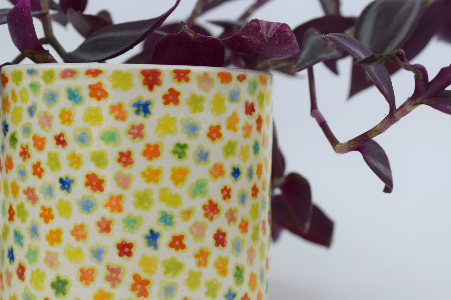 Green Floral Planter