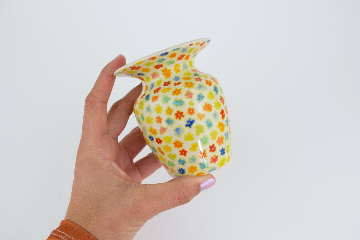 Green Floral Mini Vase