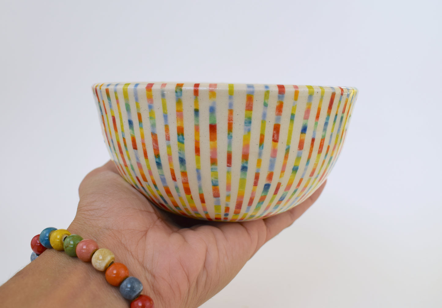 Multicoloured Stripe Bowl