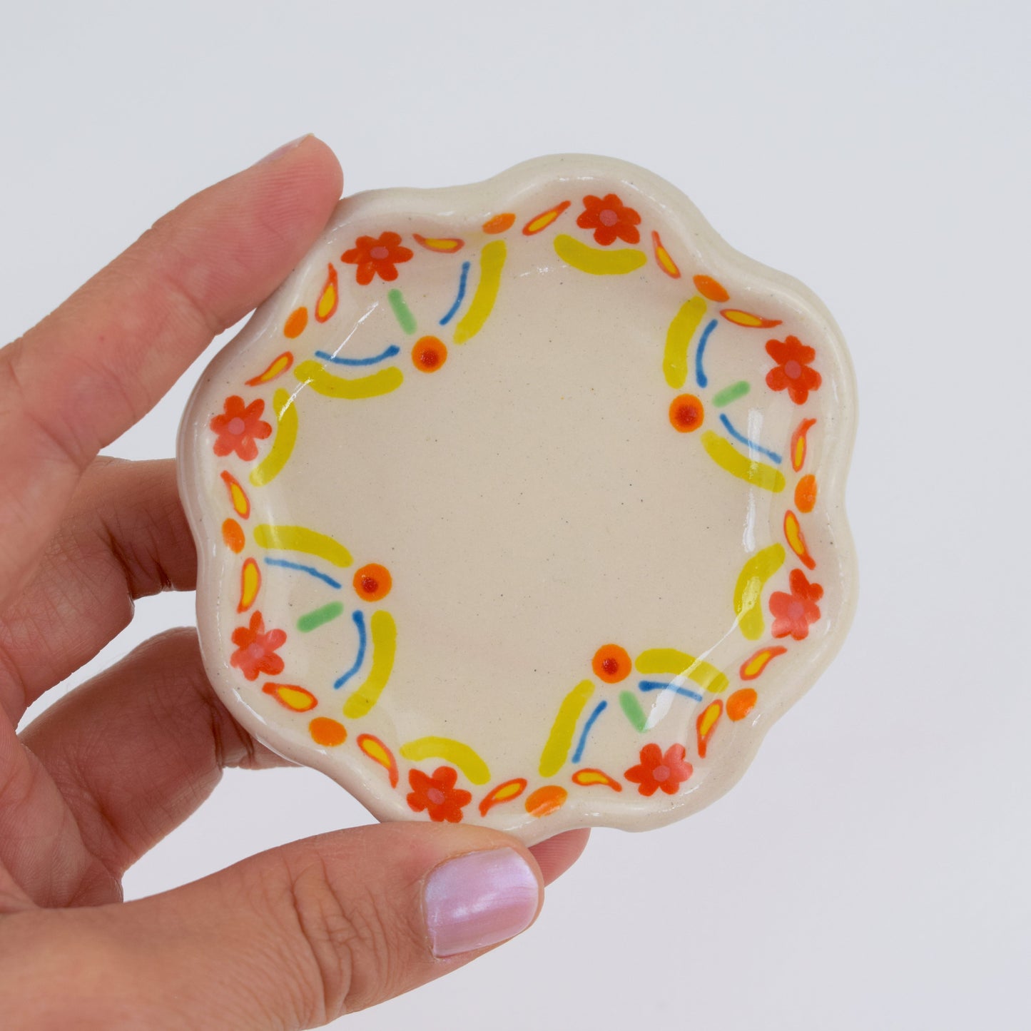Red flower Ring Dish
