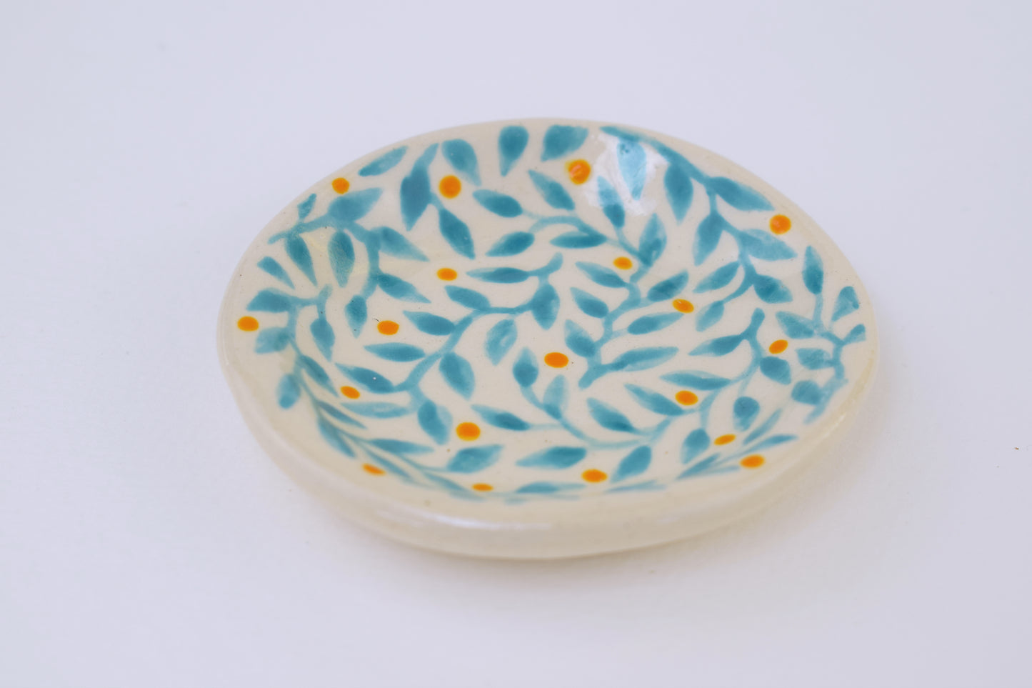 Turquoise Leaf Trinket Dish