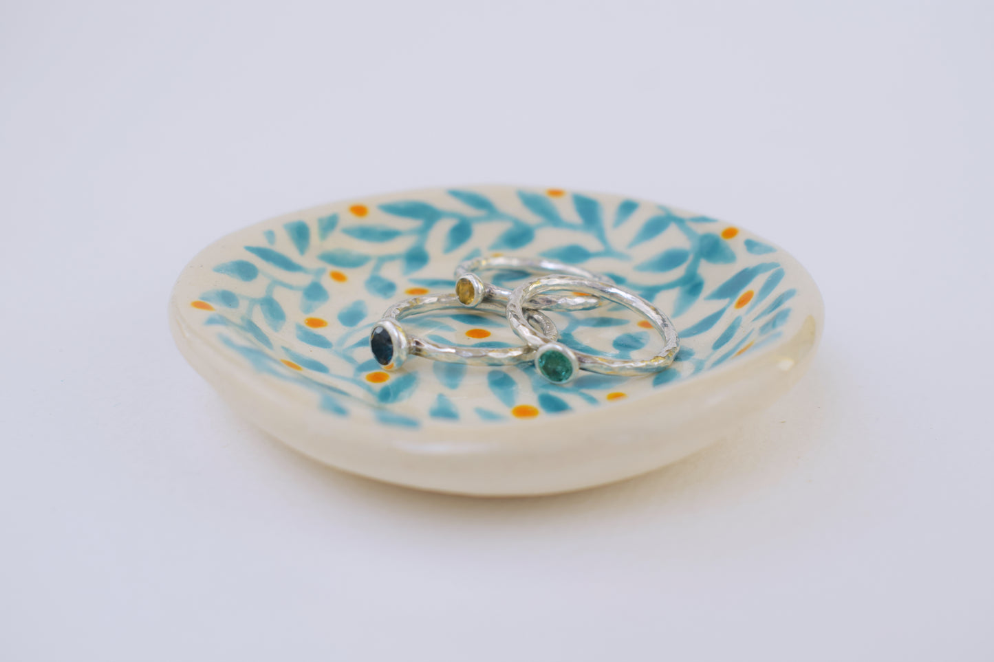 Turquoise Leaf Trinket Dish