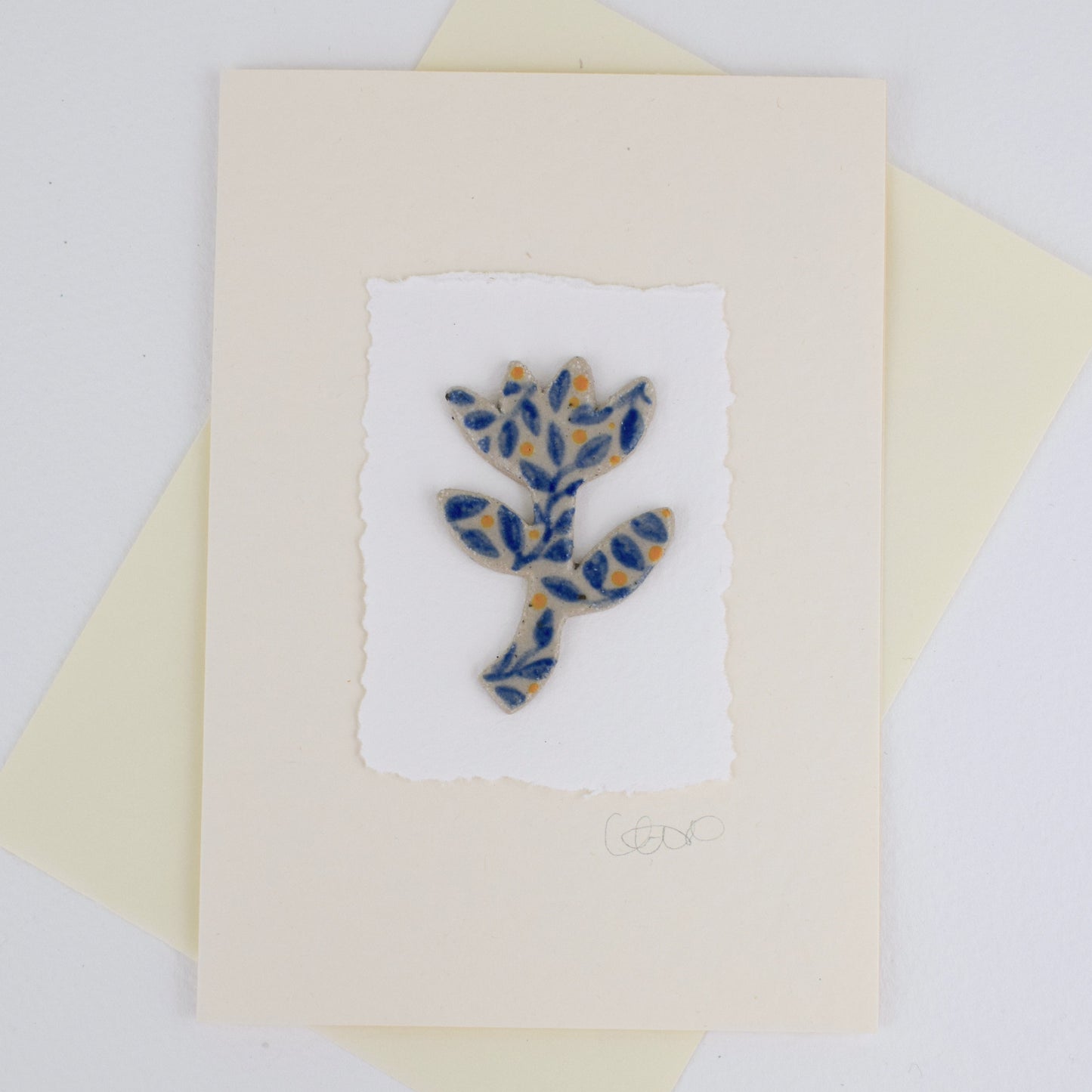 Blue Floral Greeting Gard (3 for £20)