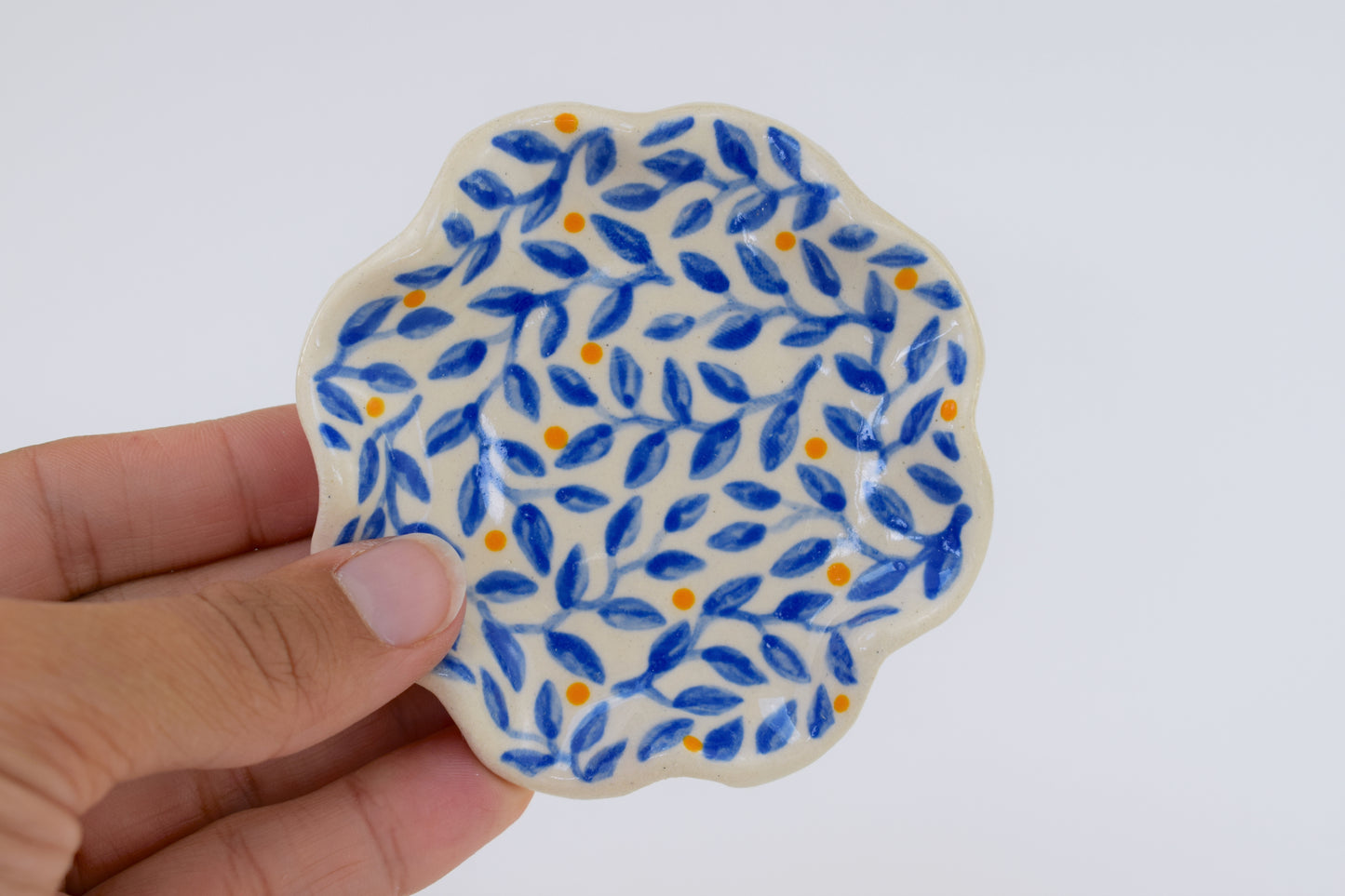 Blue Leaf Trinket Dish