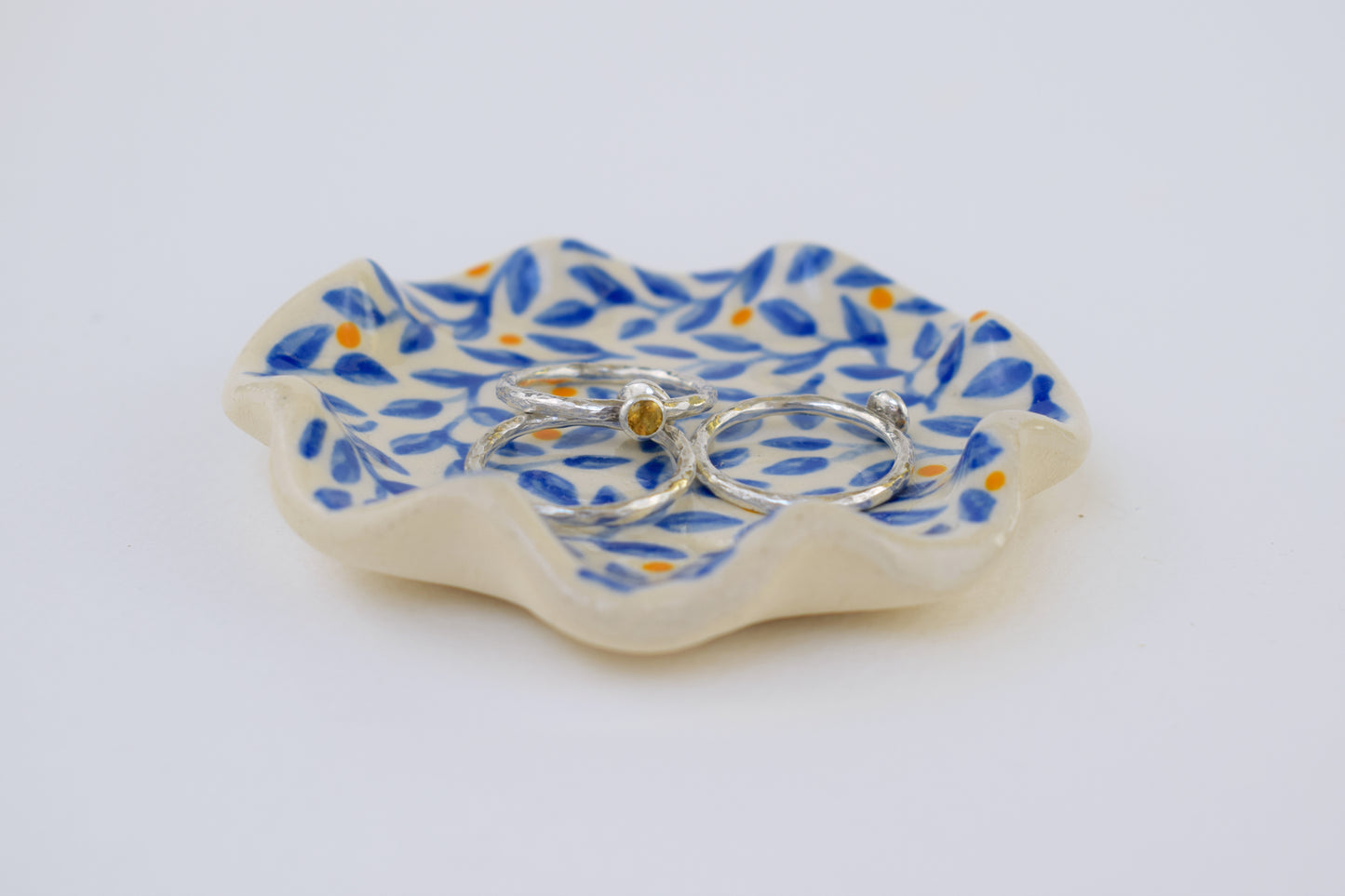 Blue Leaf Trinket Dish