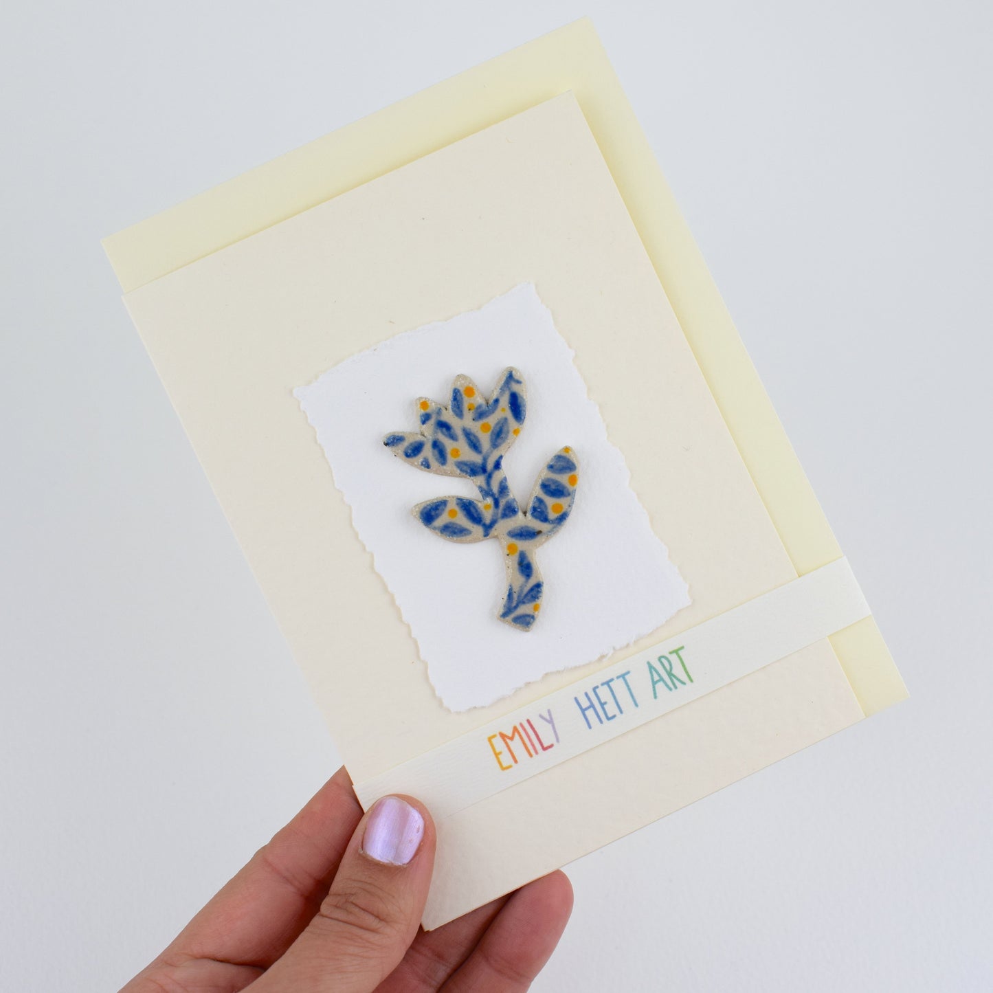 Blue Floral Greeting Gard (3 for £20)