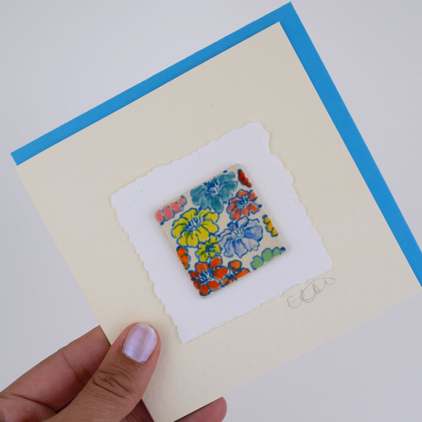 Blue Echinacea Greeting Card (3 for £20)