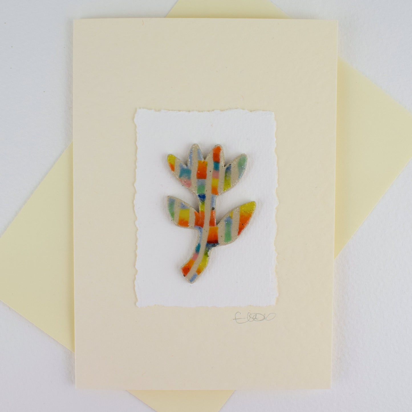 Multicoloured Stripe Floral Greeting Gard (3 for £20)