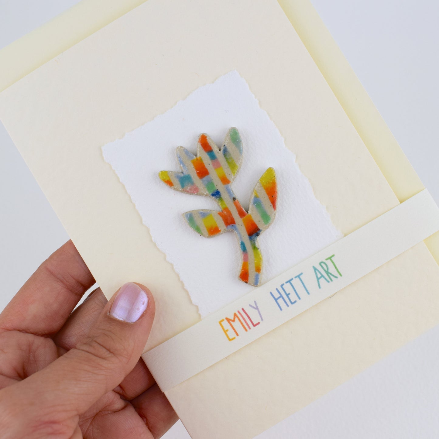 Multicoloured Stripe Floral Greeting Gard (3 for £20)