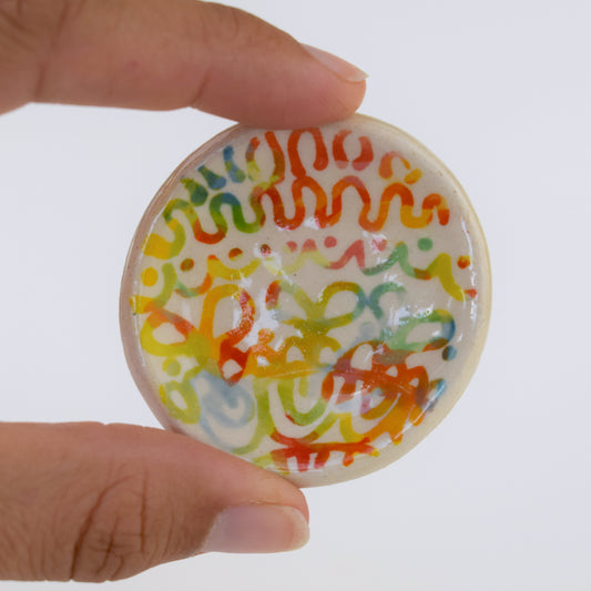 Multicoloured Abstract Mini Trinket Dish