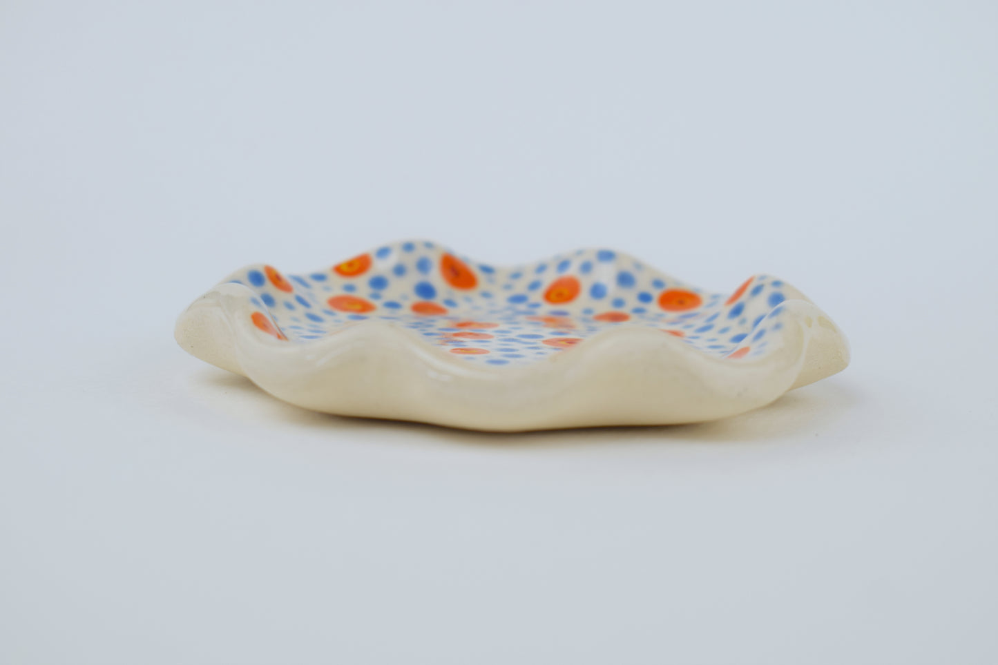 Blue and Orange Spot Trinket Dish