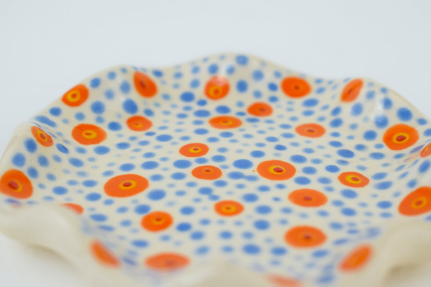 Blue and Orange Spot Trinket Dish