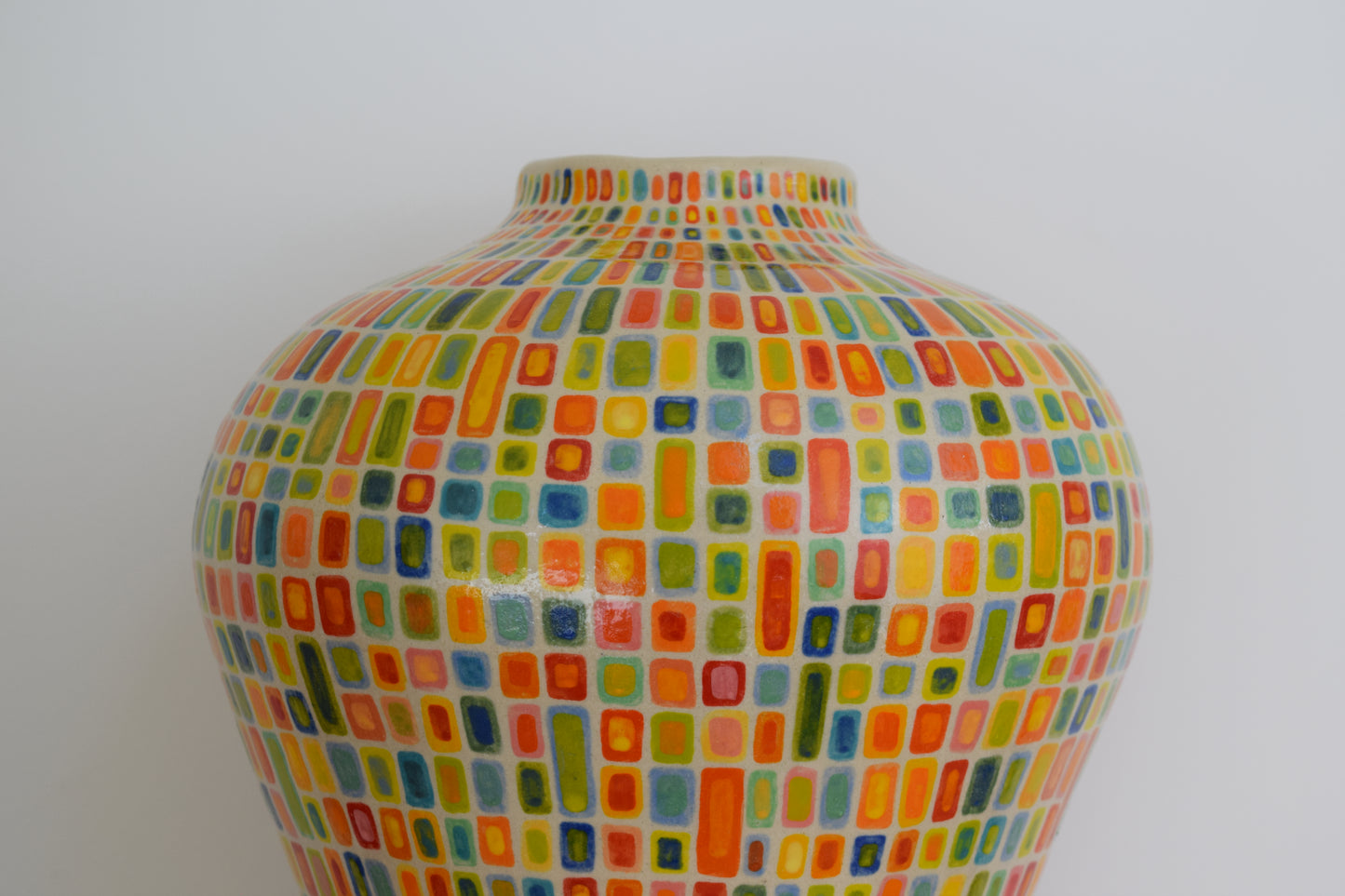 Multicoloured Geometric Vase