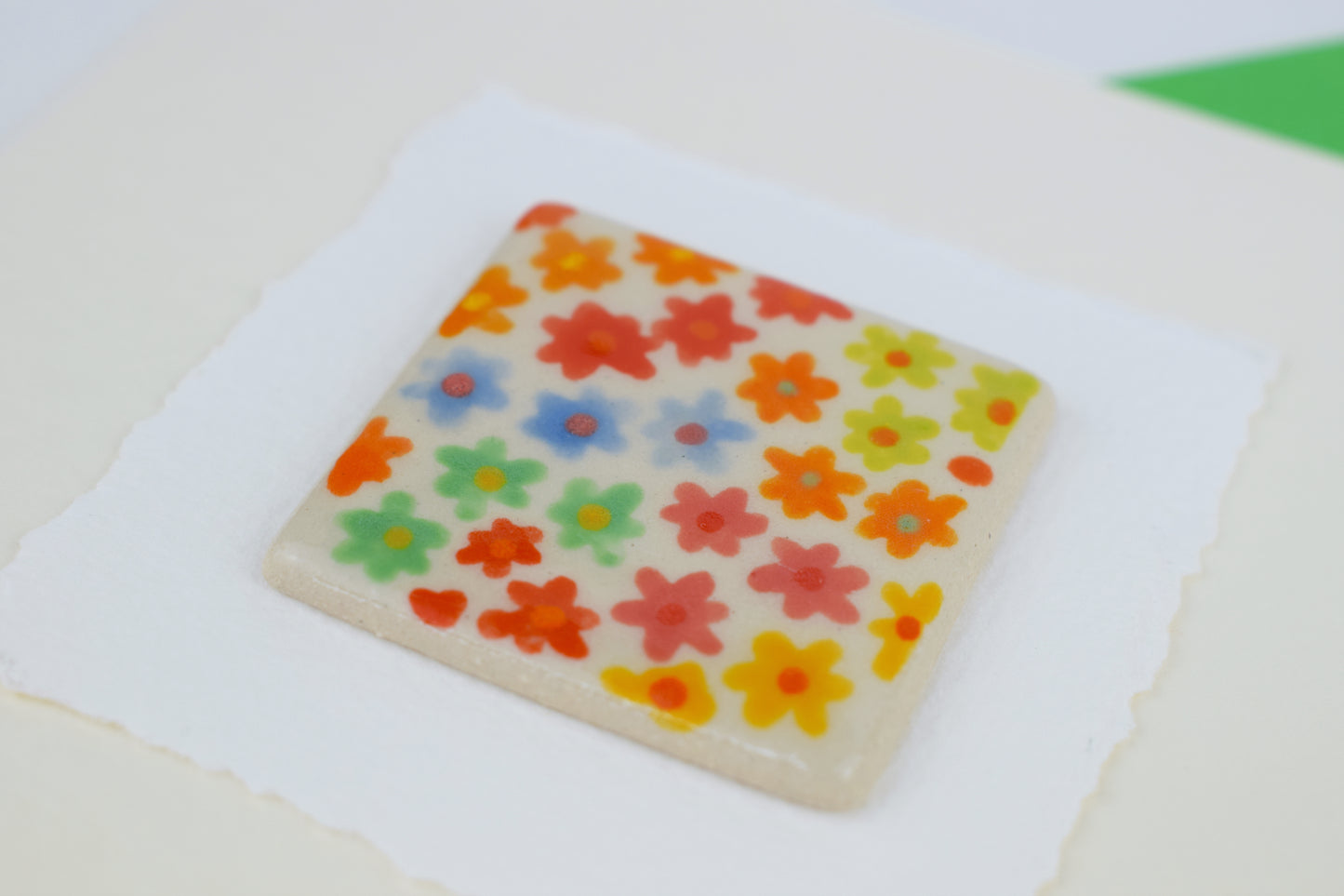 Multicoloured Square Floral Greeting Card (3 for £20)