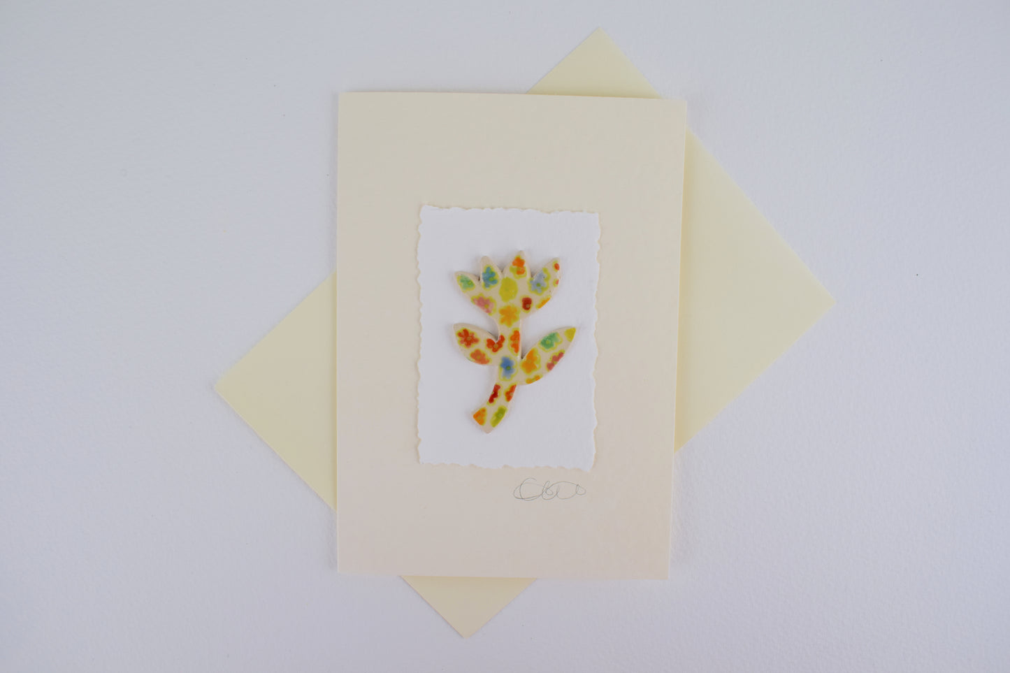 Green Flower Greeting Gard (3 for £20)