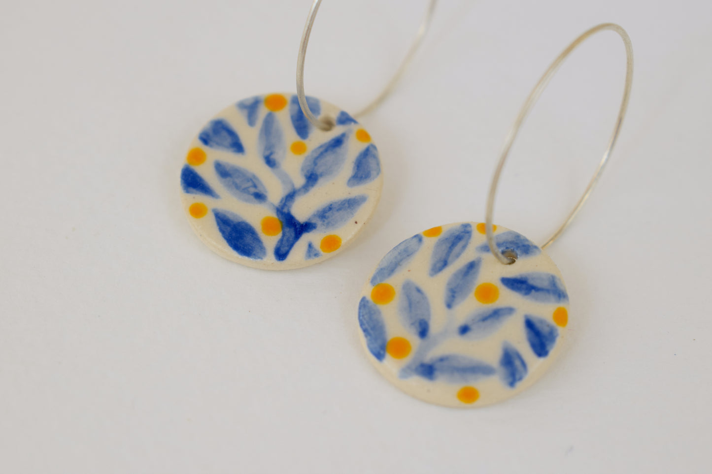 Blue Leaf Earrings