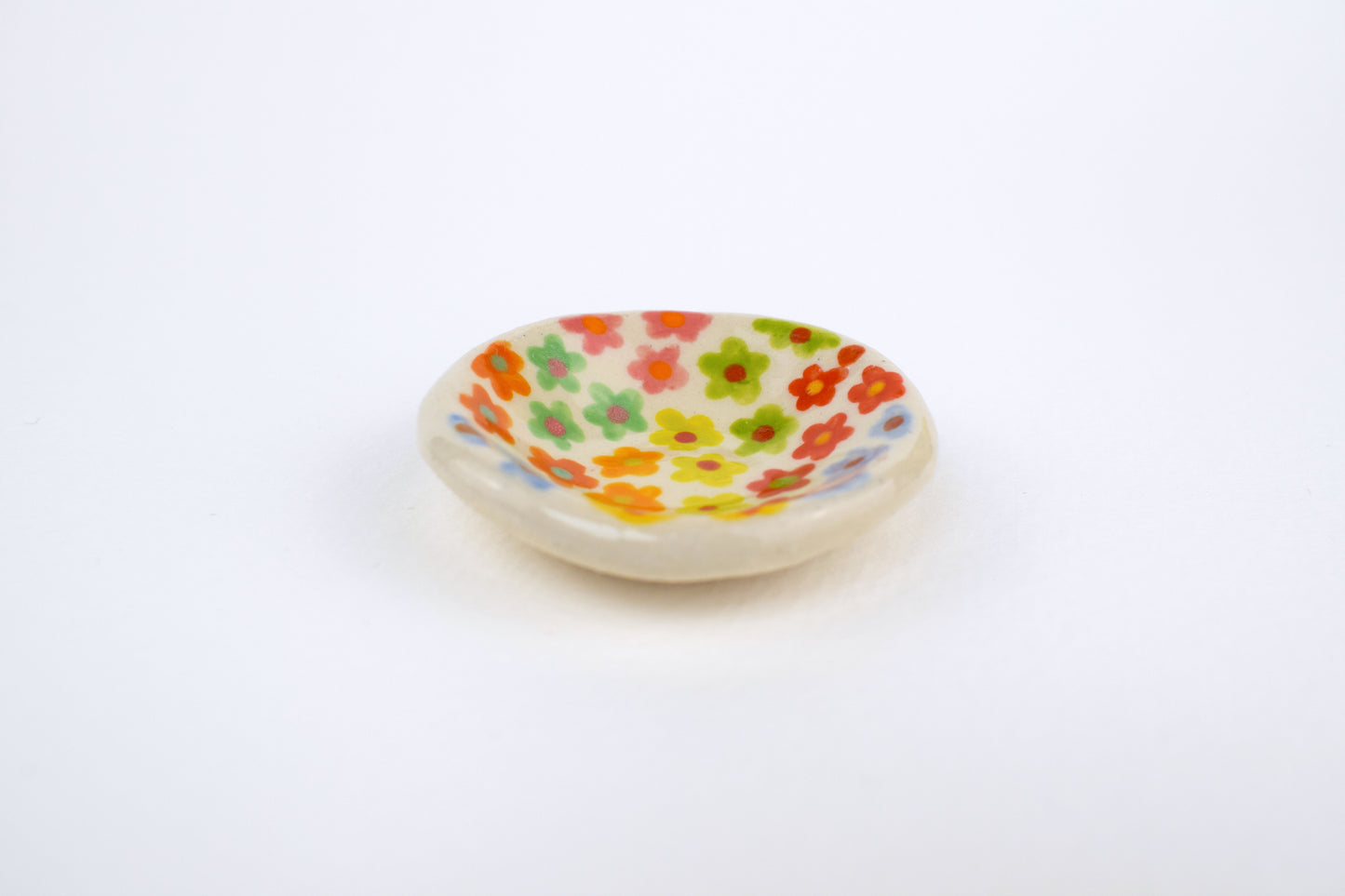 Multicoloured Floral Mini Trinket Dish