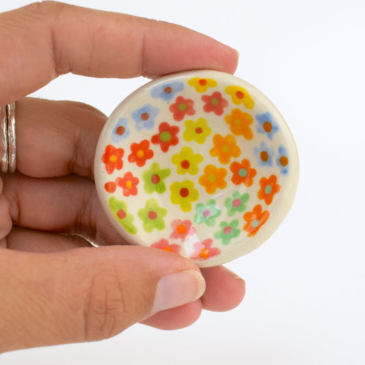 Multicoloured Floral Mini Trinket Dish