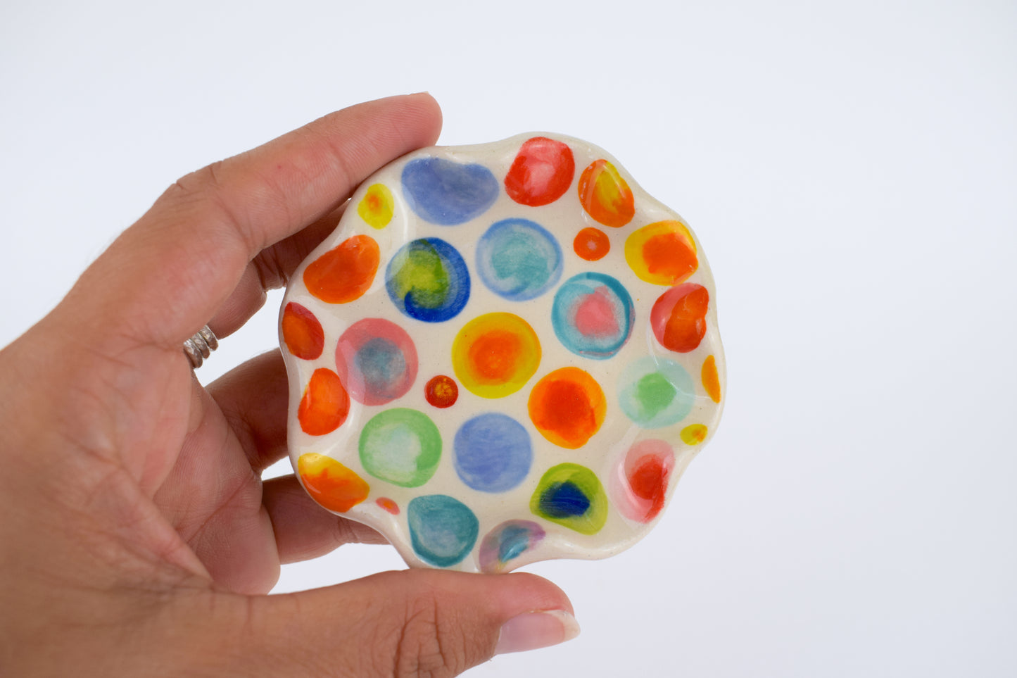 Multicoloured Spot Trinket Dish