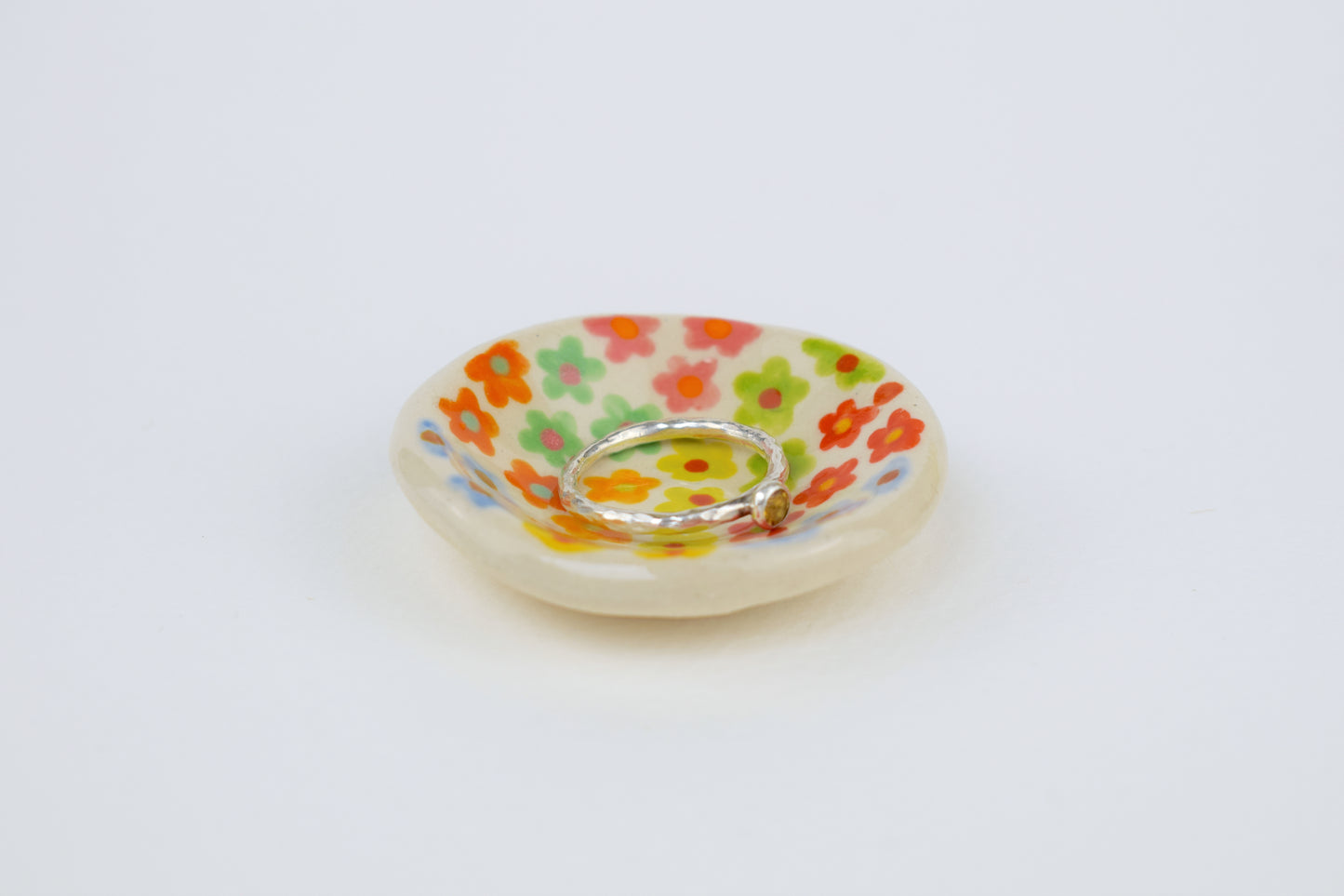 Multicoloured Floral Mini Trinket Dish